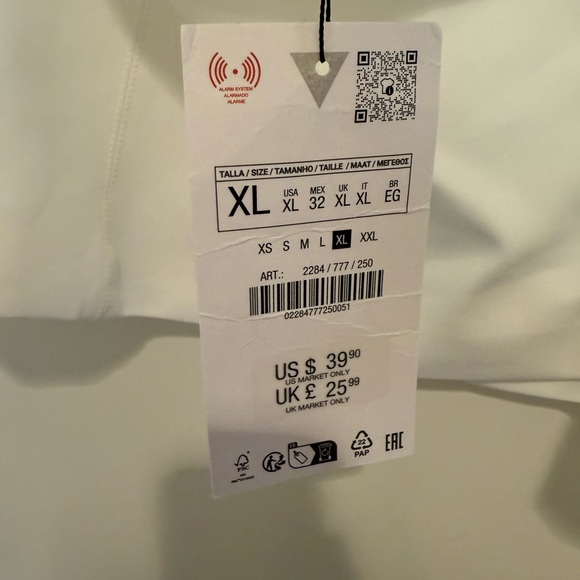 NWT Zara White Fitted Halter Top Size XL - Picture 7 of 7